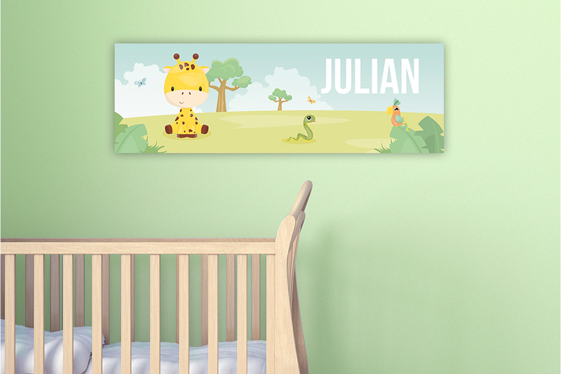 Girafje met vlinder